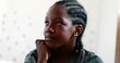 © Marco - Pensive black teen girl. Thoughtful African american adolescent teenager in dilemma
