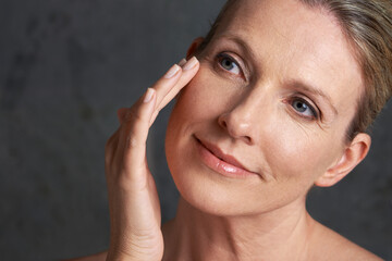 shell be beautiful forever. studio shot of a mature woman with beautiful skin.