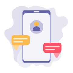 Poster - Chatting apps flat icon. Ready to use for website mobile app presentation and any other projects. Suitable for any user interface and user experience