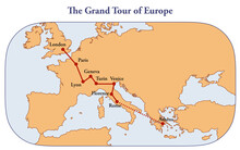 Map With The Route Of The Classic Grand Tour Of Europe