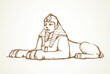 Egyptian sphinx. Vector pen drawing