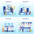 © songo_ - Hiring and recruitment concept. Job interview, recruitment agency vector illustration.