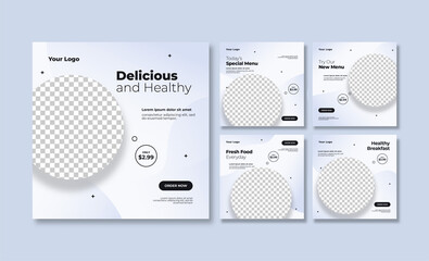 Beautiful food social media post template