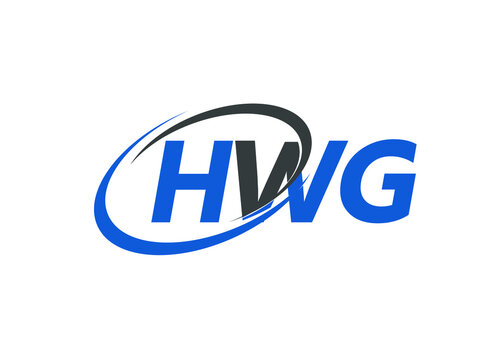 HWG letter creative modern elegant swoosh logo design