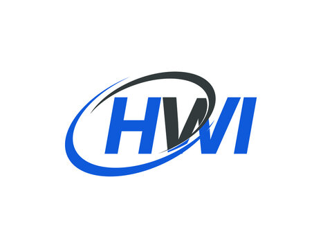 HWI letter creative modern elegant swoosh logo design
