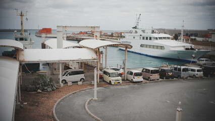 Wall Mural - cargo ship in port