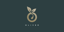 Letter O Logo Design With Olive Oil Concept Premium Vector