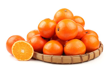 Wall Mural - Ripe orange isolated on white background