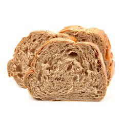 Canvas Print - sliced bread on white background