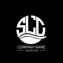 Fototapete - SLC logo monogram isolated on circle element design template, SLC letter logo design on black background. SLC creative initials letter logo concept.  SLC letter design.