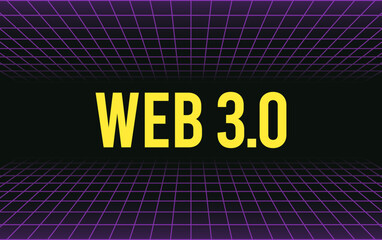 Aufkleber - Web 3.0 text on grid cyber future concept banner background template.