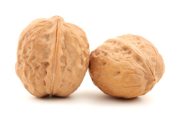 Wall Mural - walnuts on a white background