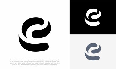 letter E logo initial abstract vector icon design illustration