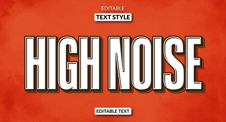 Wall Mural - editable text style effect - high noise retro vintage text effect