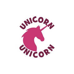 Sticker - Silhouette of unicorn head icon isolated on white background