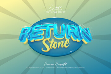 Wall Mural - Return Stone Gaming 3d Text Style Effect. Editable illustrator text style.