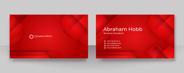 Modern stylish red business card vector design. Creative and clean business card template. Luxury elegant business card background in corporate style. Vector illustration