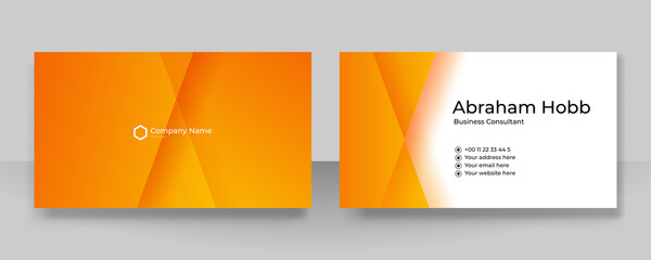 abstract orange theme geometric business card design