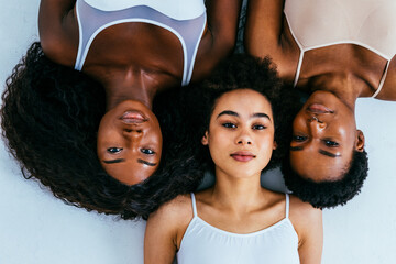 Beautiful black women posing in studio