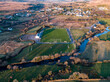 Aerial view of Glenties gaelic football pitch in County Donegal, Ireland