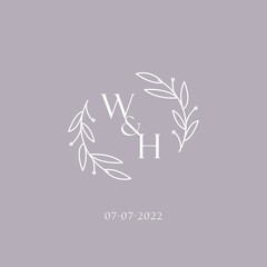 Initials WH wedding monogram logo inspiration