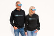 © Kaspars Grinvalds - Woman and man wearing black hoodies, mockup for your custom hoody sweatshirt design