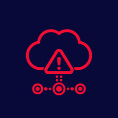 Poster - warning icon with cloud or hosting error vector