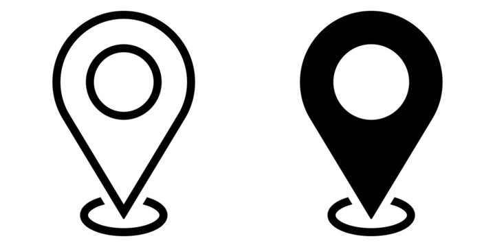 ofvs4 OutlineFilledVectorSign ofvs - map pin location vector icon . isolated transparent . map markers . black outline and filled version . AI 10 / EPS 10 . g11279