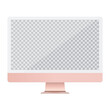 © imagemir - Computer rose screen transparancy view left and front isolated white background. Vector illustration