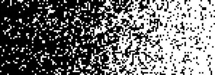 Poster - Random falling squares different size. Pixels gradient background. Abstract mosaic on white background. Vector illustration.