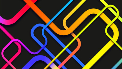 Poster - Line gradient neon colour pattern backdrop