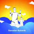 Ramadan Kareem illustrations for praying allah. Creatives for banner, poster, template, emailer, card, greetings, hoardings, card, typography. 