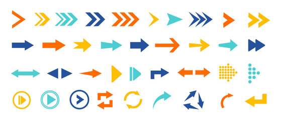 Fototapete - arrows set icons. arrow vector collection. arrow. cursor. modern simple arrows.