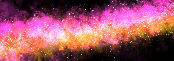 Wall Mural - space background with realistic nebula and lots of shining stars. infinite universe and starry night