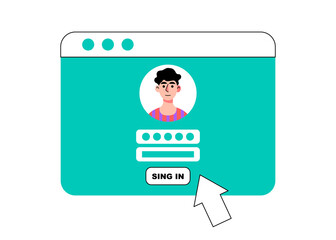 Sticker - Online registration or sing up concept