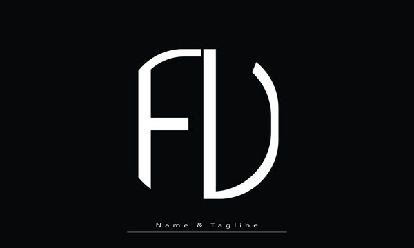 Alphabet letters Initials Monogram logo FU , UF