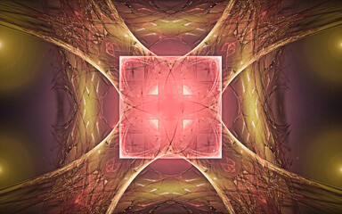 Aufkleber - digital illustration abstract image generated fractal background image wallpaper pattern of various geometric shapes and lines of various colors for computer graphics or web design