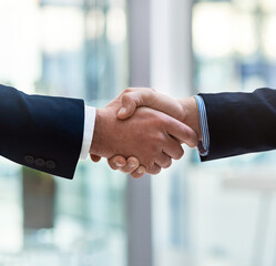 Fototapete - Pairing up with a trustworthy business associate. Cropped shot of two businessmen shaking hands.