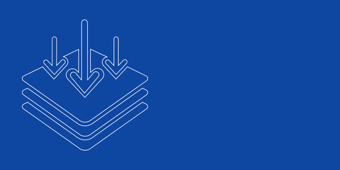 Poster - A large white outline absorbent symbol on the left. Designed as thin white lines. Vector illustration on blue background
