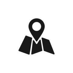 Wall Mural - location icon in flat style design on white background