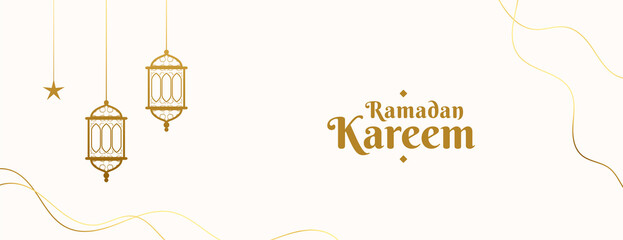 Wall Mural - white and golden ramadan kareem festival banner design