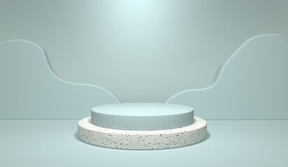 Poster - Abstract 3D render of podium staging showcase background