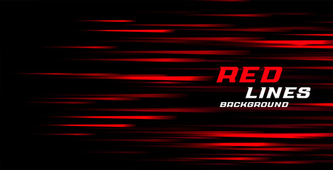 Poster - red fast motion lines background