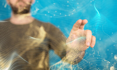 Poster - Communication technology for internet business. Global world network and telecommunication