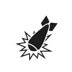 Wall Mural - air bomb explosion icon. military and war symbol
