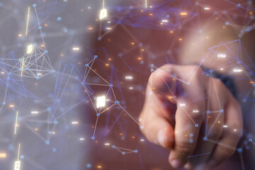 Communication technology for internet business. Global world network and telecommunication