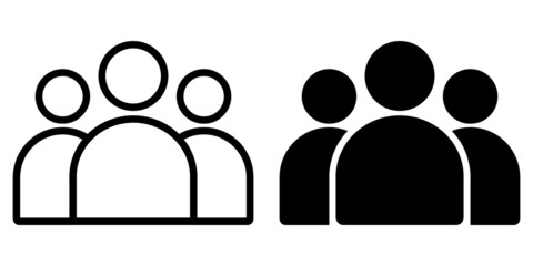 Fototapete - ofvs7 OutlineFilledVectorSign ofvs - squad vector icon . isolated transparent . people / relationships concept . team sign . black outline and filled version . AI 10 / EPS 10 . g11282