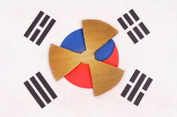 The flag of South Korea has a symbol of radioactivity.