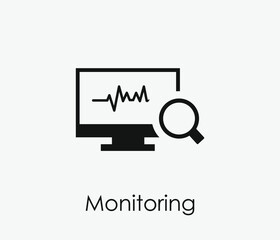 Poster - Monitoring system vector icon. Editable stroke. Symbol in Line Art Style for Design, Presentation, Website or Apps Elements, Logo. Pixel vector graphics - Vector