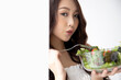 © Shutter B - Healthy lifestyle, Close up beautiful young asian woman eating salad smiling happy. Healthy eating, Food and lifestyle, Health, Beauty, Dieting concept.